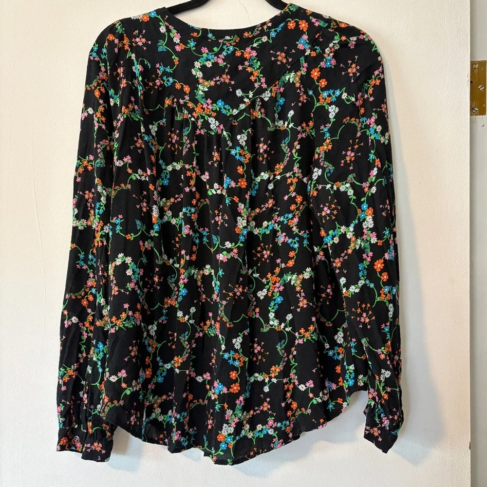 Anthropologie Black Floral Blouse - Picture 5 of 9